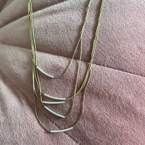 Universal Thread Layered Chain Tube Necklace Gold  Silver NWT - Picture 5 of 7